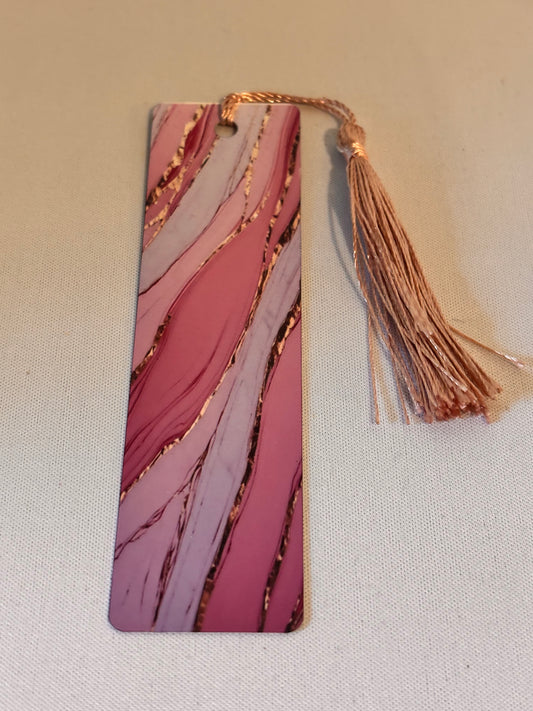 Pink Marble Sublimation Bookmark