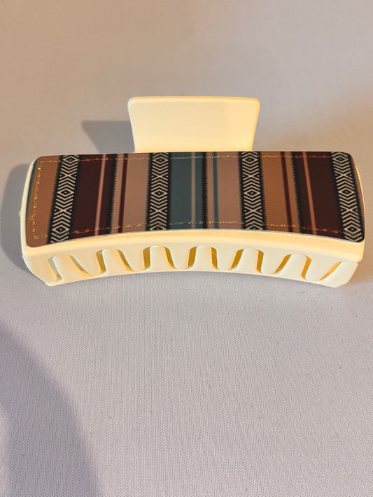 Red, Blue, gold Striped Sublimation Hairclip