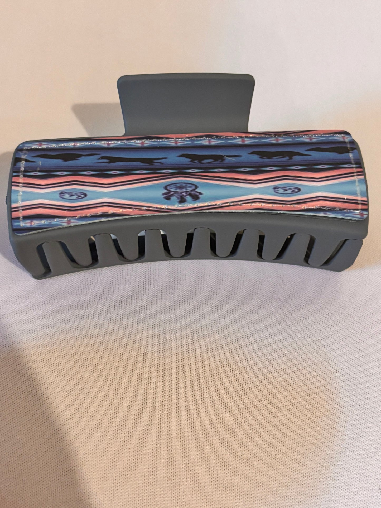 Native design with Wolves Sublimation Hairclip
