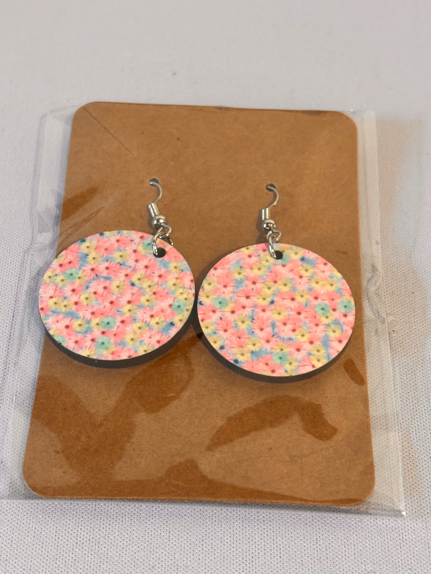 Multi colored small Flowers Sublimation Earrings