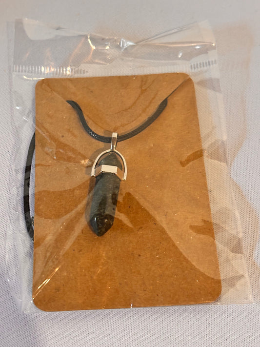 Black Crystal- like Stone Necklace