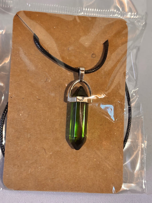 Green Stone Crystal Necklace