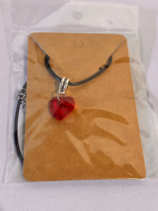 Red Heart Gem Necklace