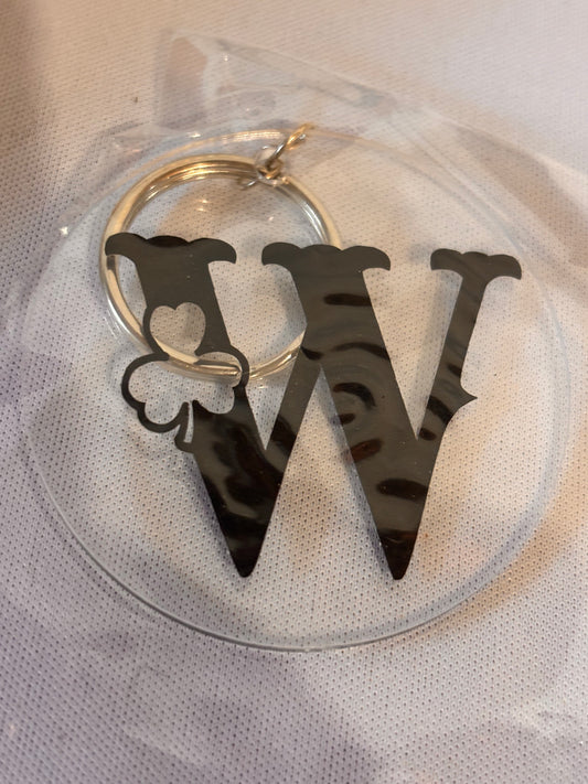 W with Shamrock Keychain