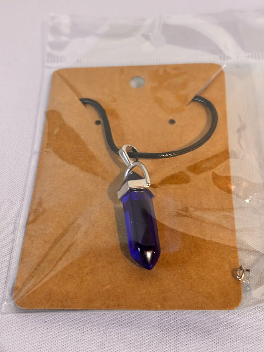 Deep Blue Crystal like stone Necklace