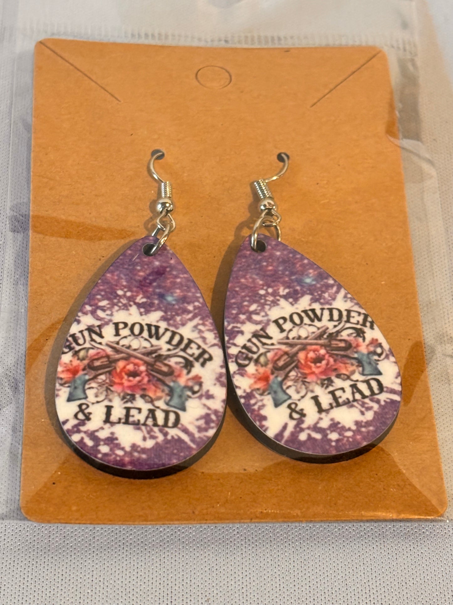 Gun Powder and Lead Sublimation Earrings