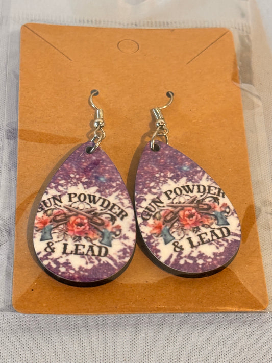 Gun Powder and Lead Sublimation Earrings