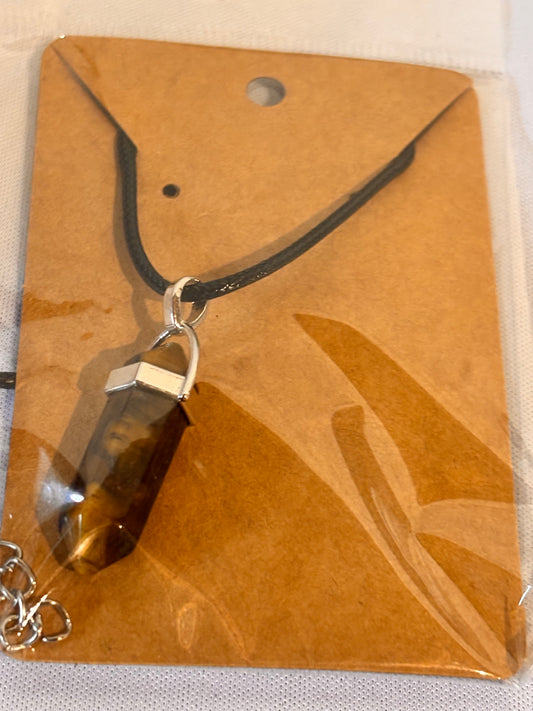 Brown Crystal like Stone Necklace