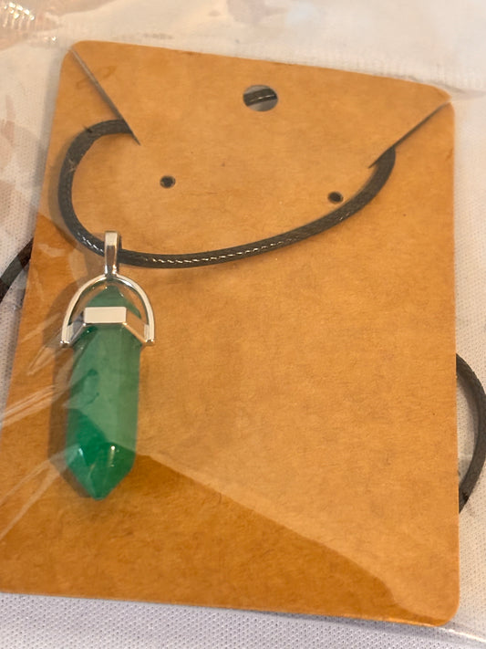 Green Crystal like Stone Necklace