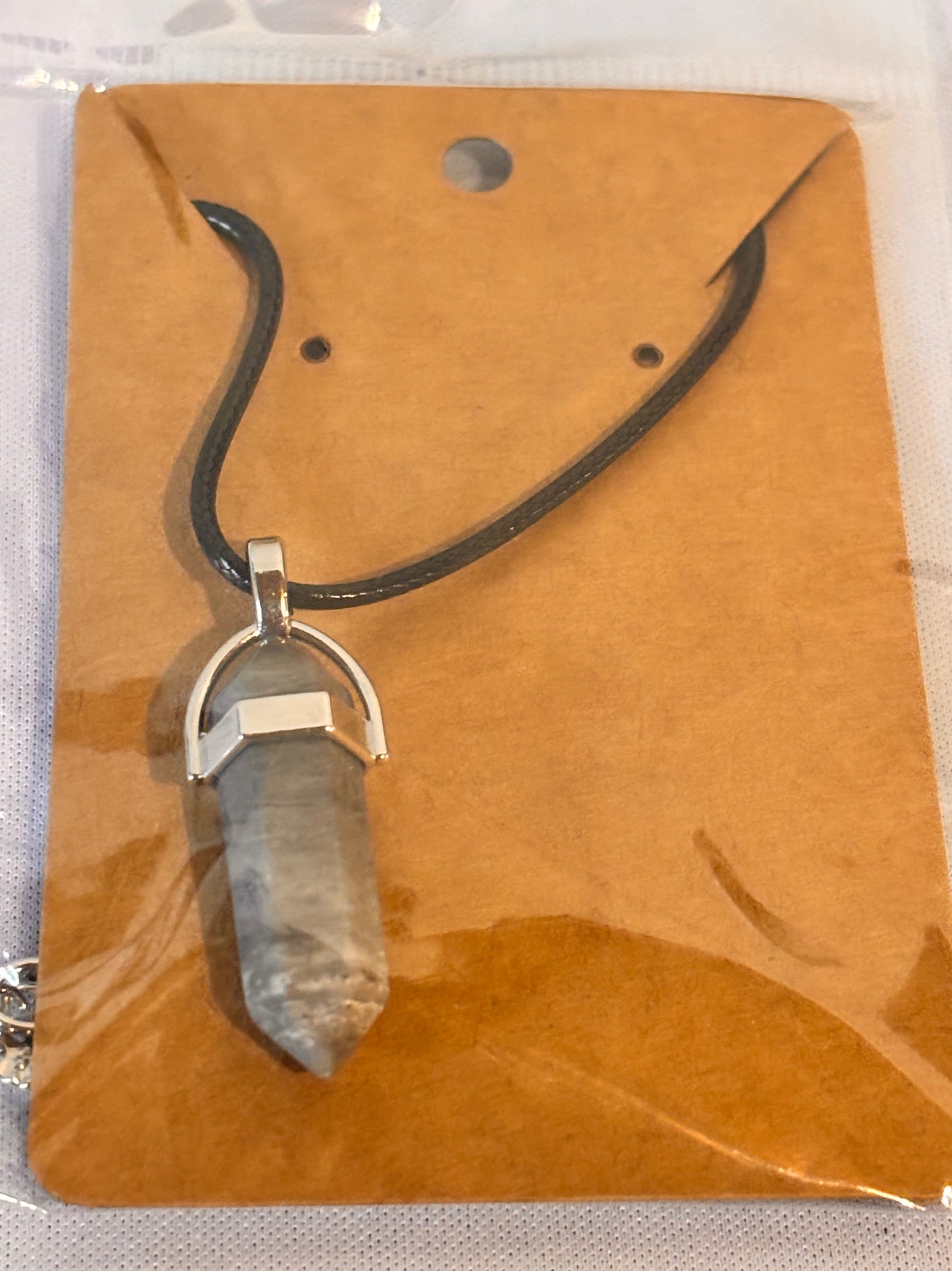 Grey Crystal like Stone Necklace