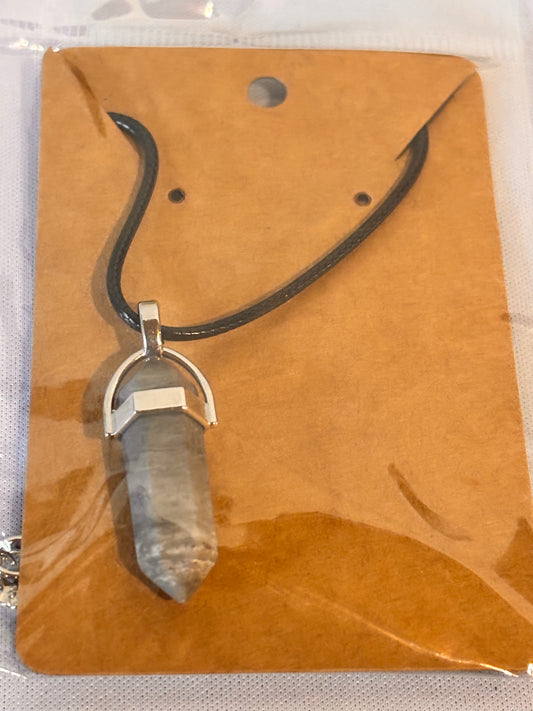 Grey Crystal like Stone Necklace