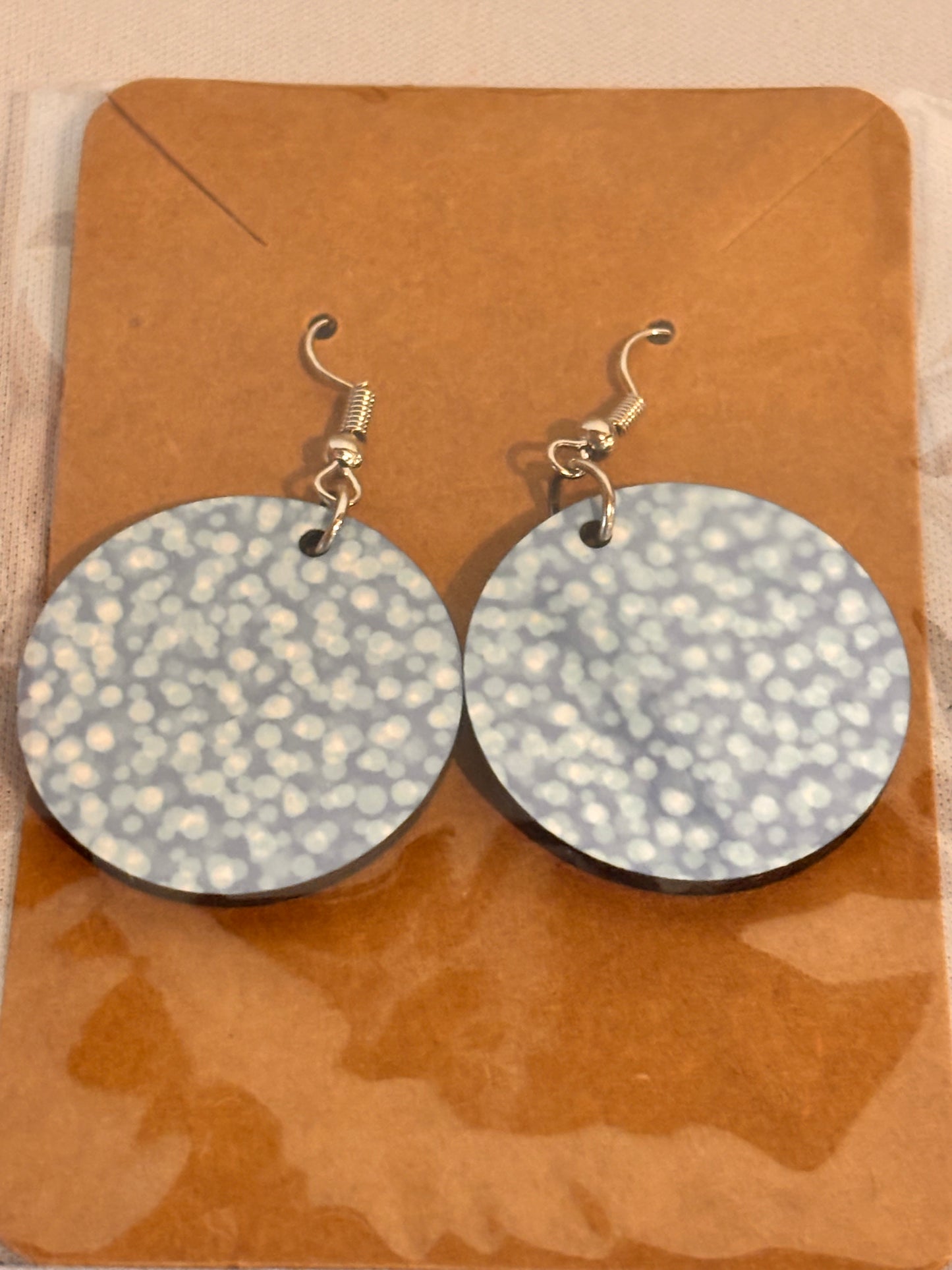 Blue Glitter Sublimation Earrings
