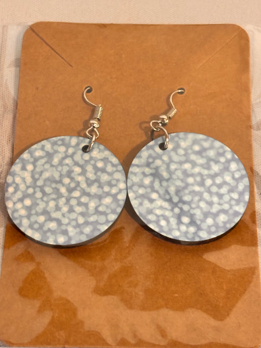 Blue Glitter Sublimation Earrings