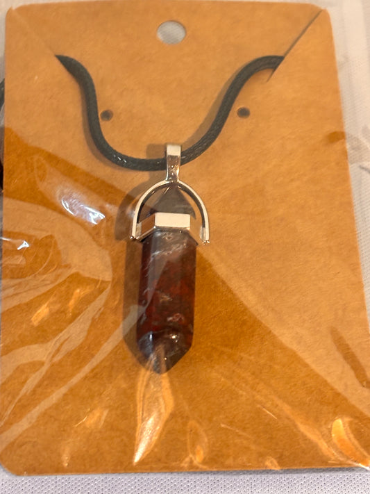 Dark Brown Crystal like Stone Necklace