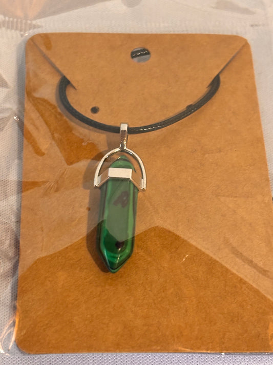 Green Crystal like Stone Necklace