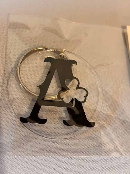 A with Shamrock Vinyl Keychain