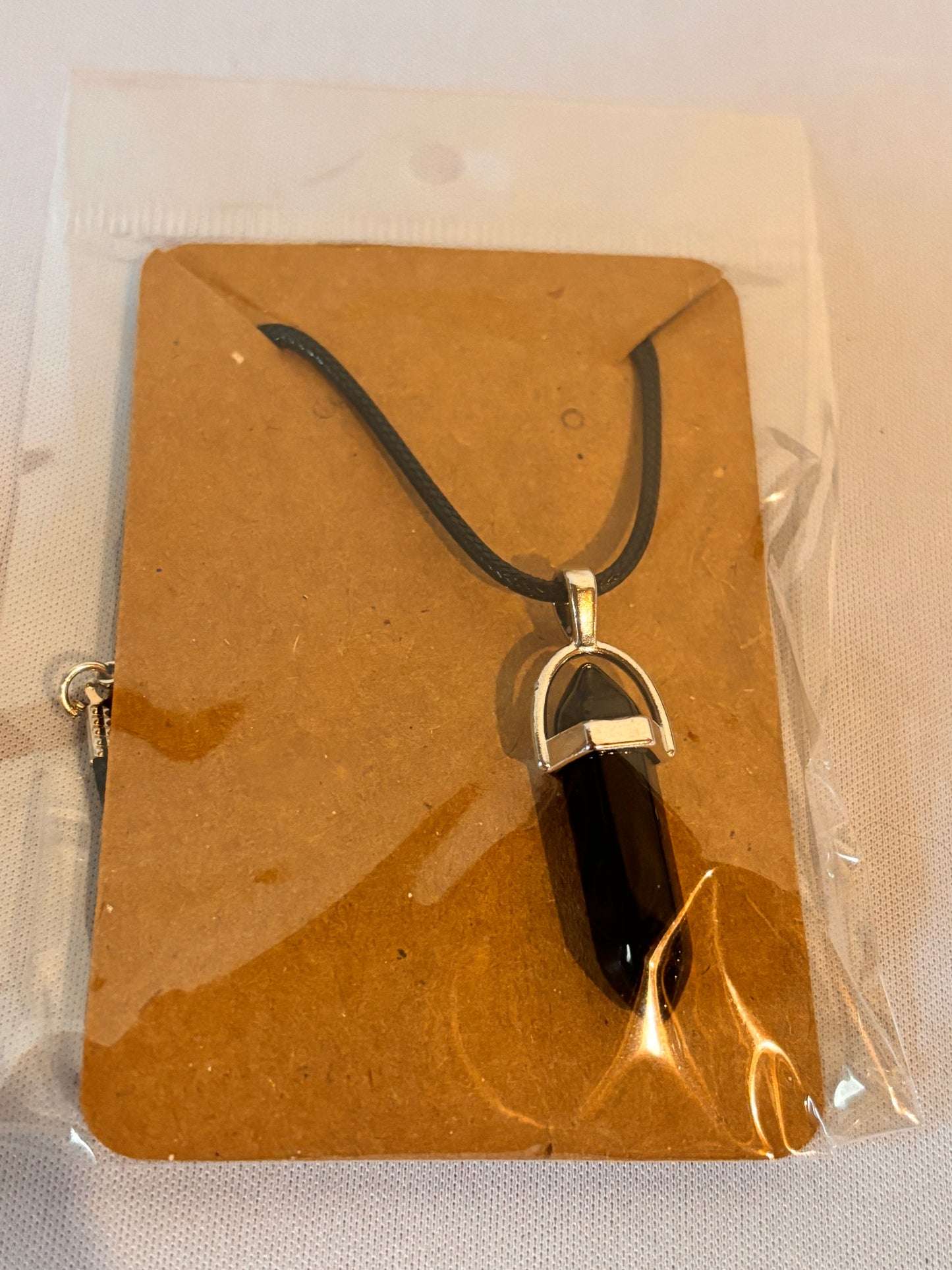 Black Crystal Like Stone Necklace