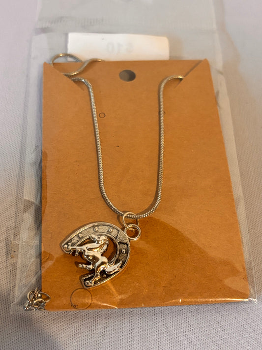 Horse in Horseshoe Necklace