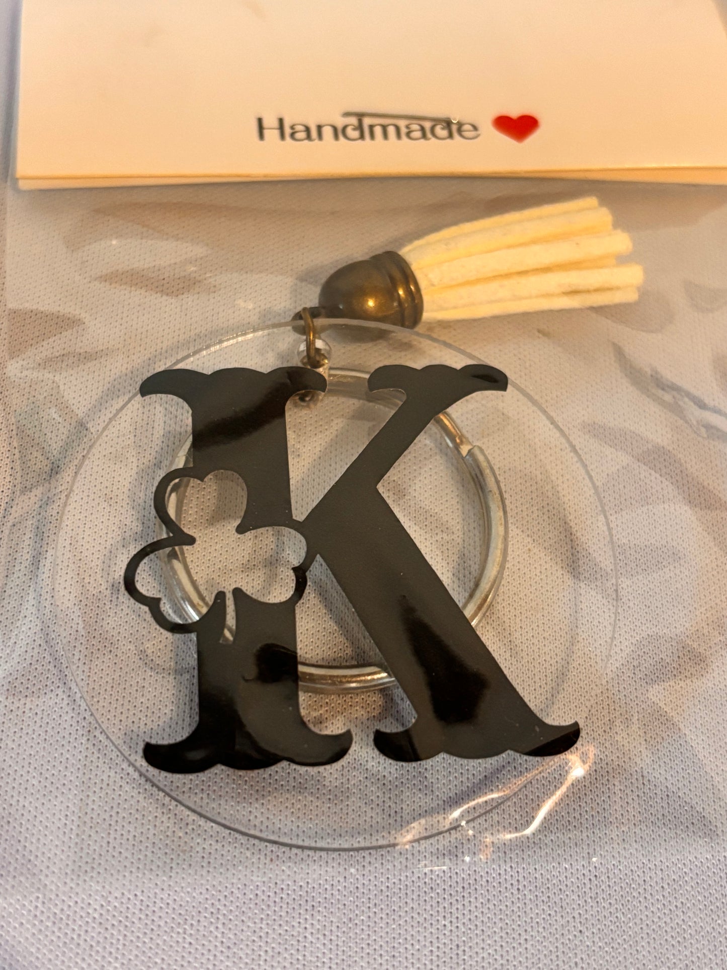 K with Shamrock Vinyl Keychain