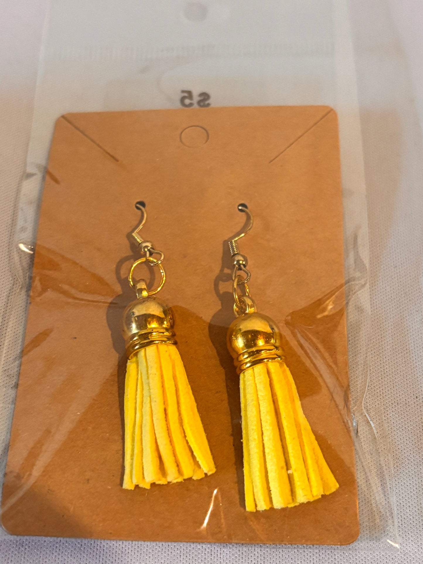 Yellow Tassel Earrings