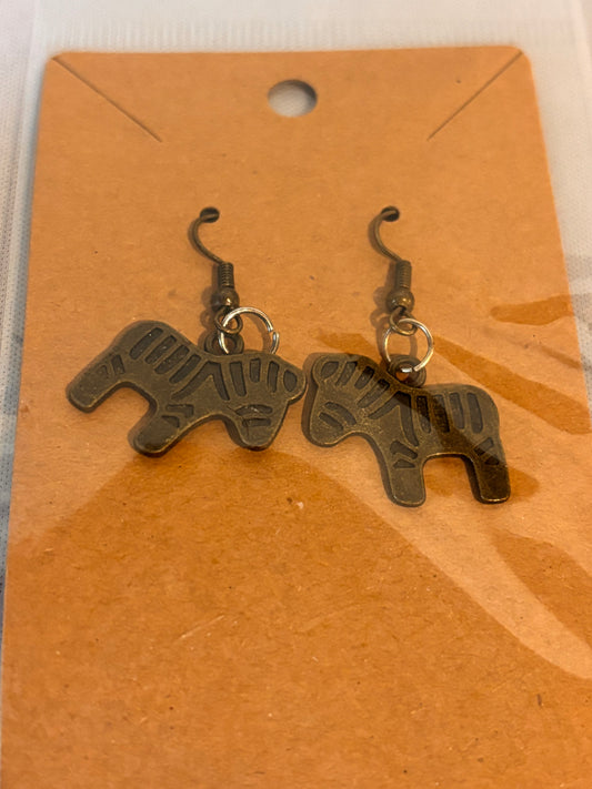 Bronze Zebra Earrings