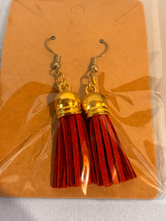 Red Tassel Earrings