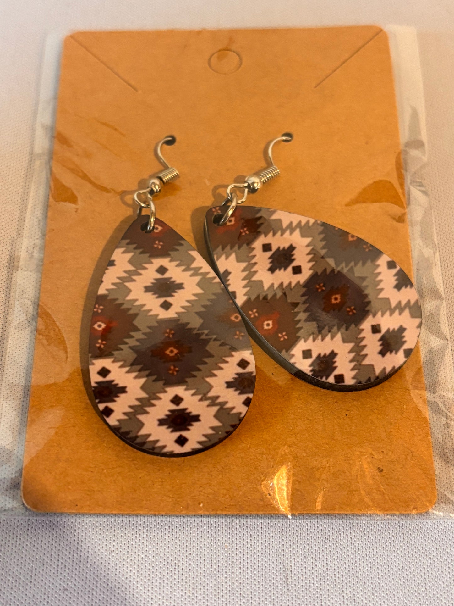 Blue Patterned Sublimation Earrings