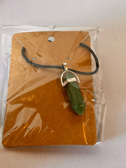 Green Crystal like stone necklace