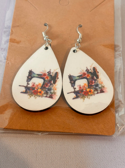 Sewing Machine Sublimation Earrings