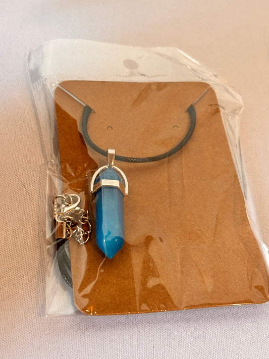 Blue Crystal like Stone Necklace
