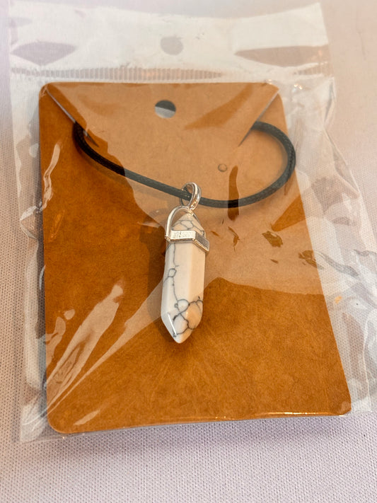 White crystal like stone necklace