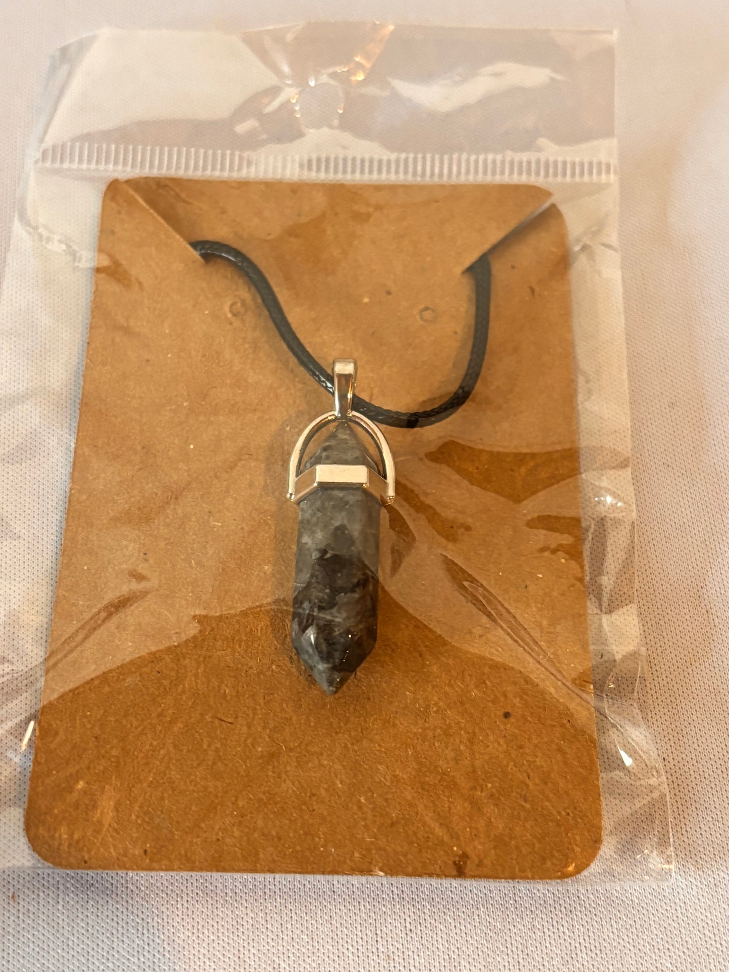 Black Crystal like Stone Necklace
