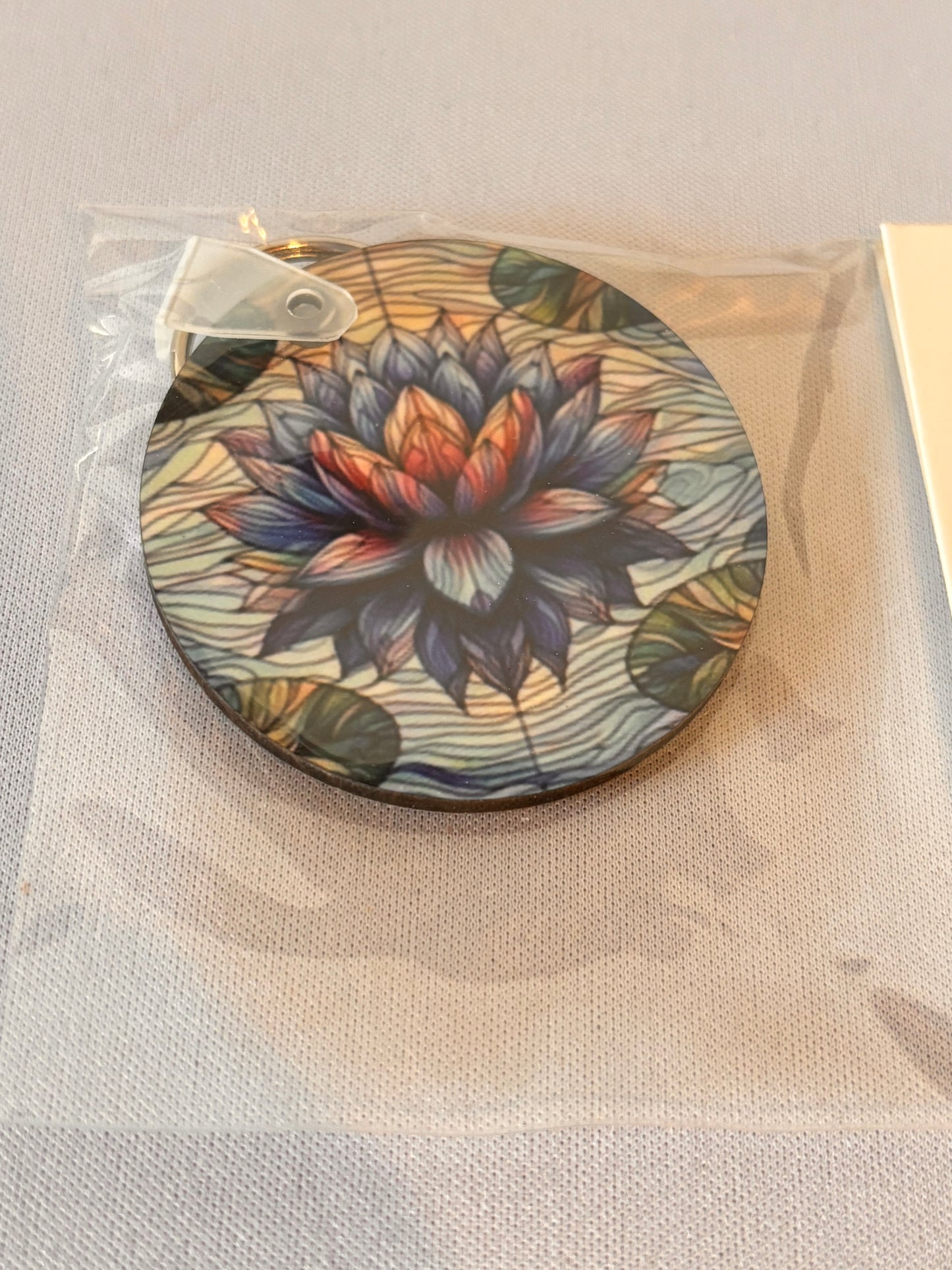 Blue Lotus Flower Sublimation Keychain