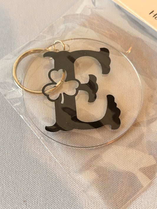 E with Shamrock vinyl Keychain