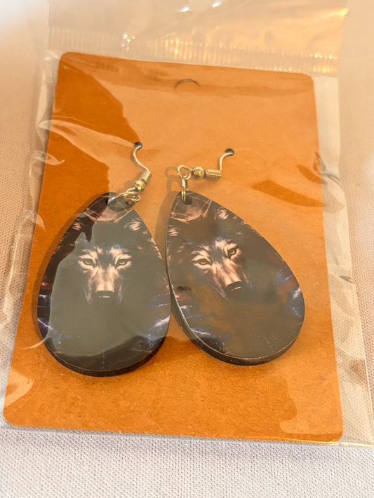 Wolf Sublimation Earrings