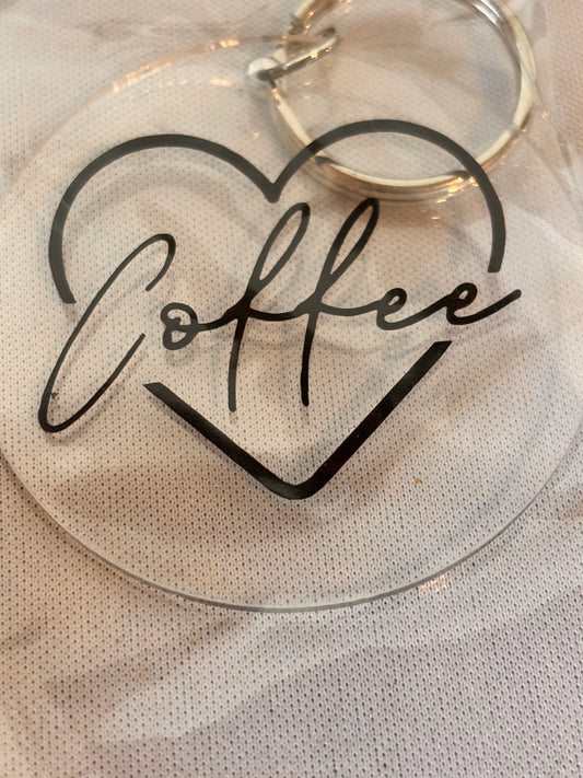 Coffee Heart Vinyl Keychain