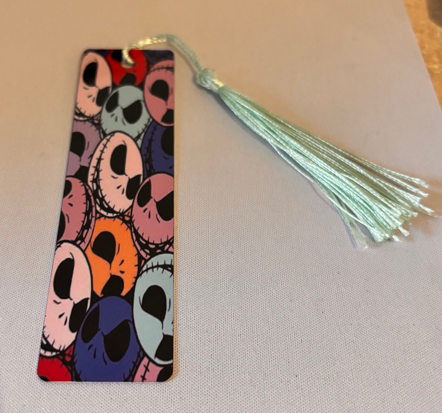 Multi color Jack Skellington head Sublimation Metal Bookmark