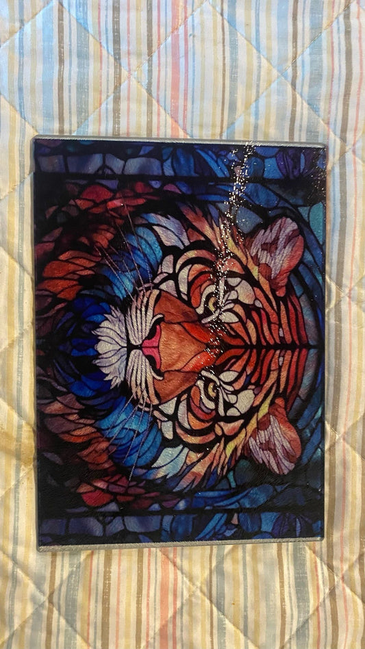 Stainglass Tiger Glass Cutting Board