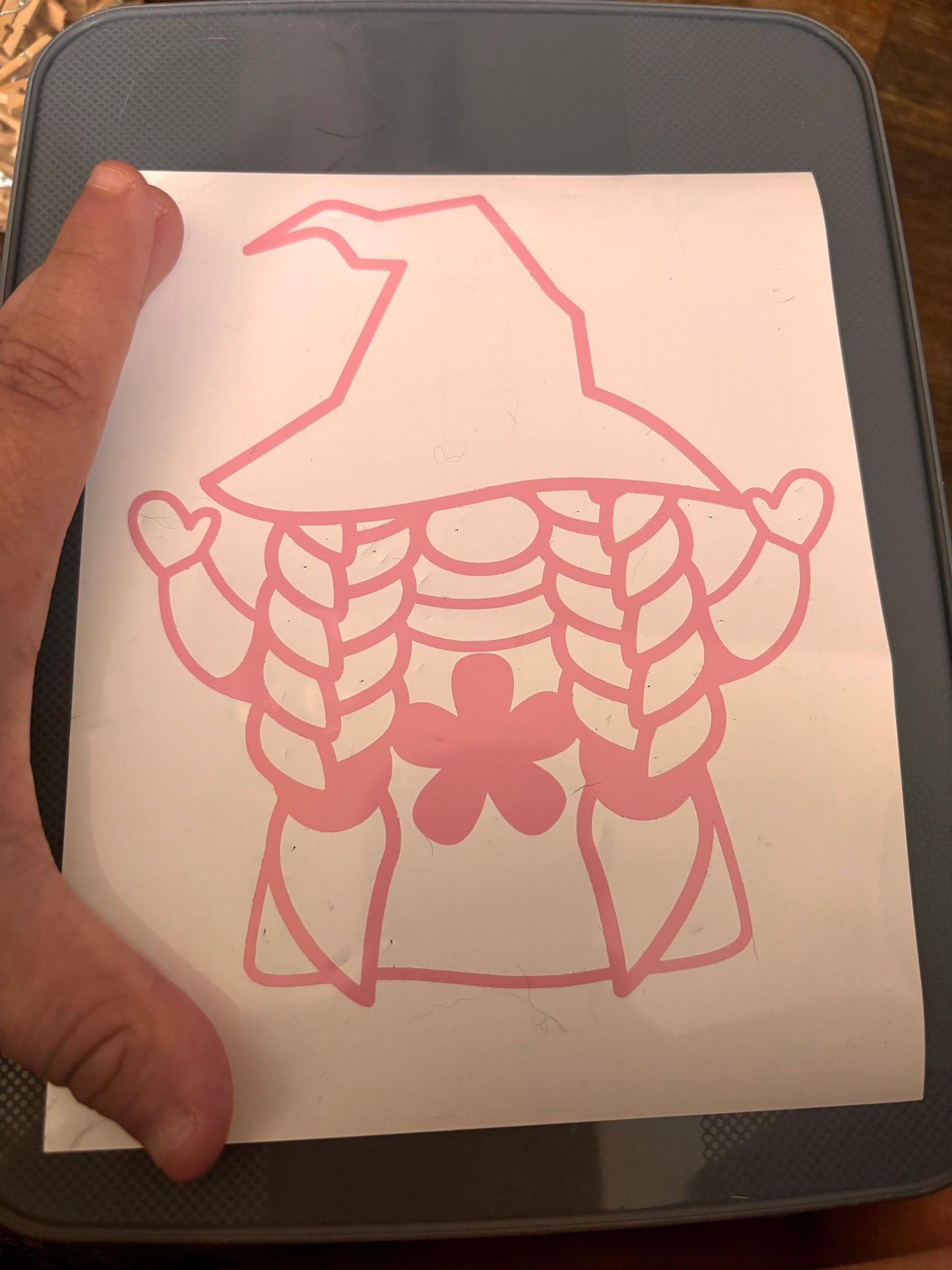 Pink gnome decal