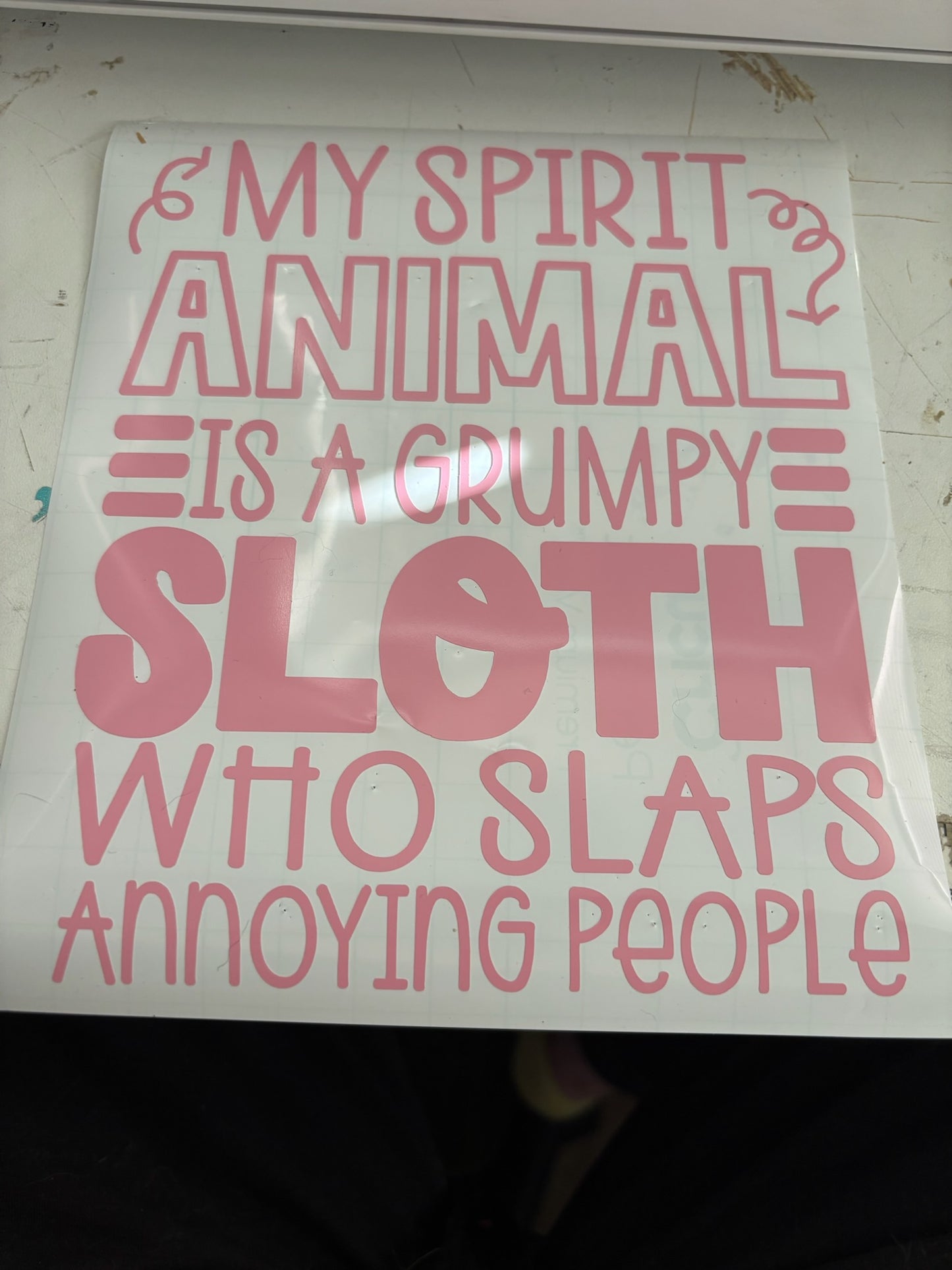 Pink My Spirit Animal is a Grumpy Sloth who slaps annoying People Decal