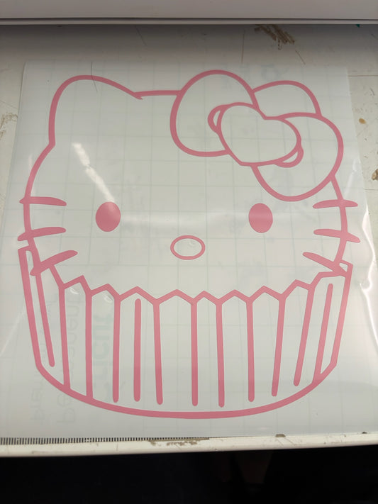 Pink Hello Kitty Cupcake Decal