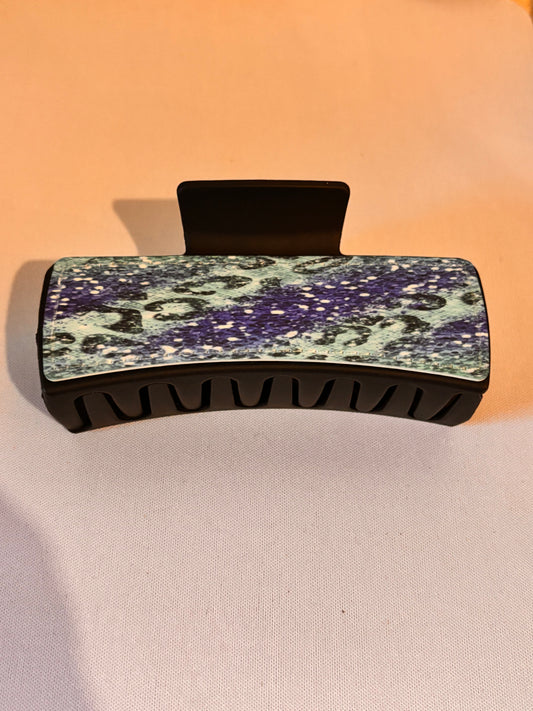 Blue Patterned Sublimation Hair Clip