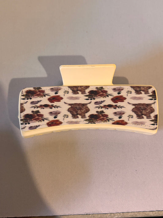 Mini Highland Cows Design Sublimation Hairclips