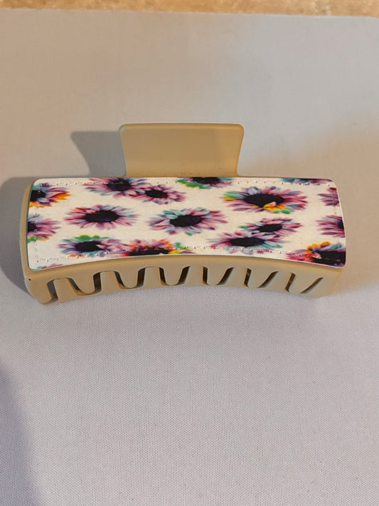 Rainbow Flowers Sublimation Hairclip