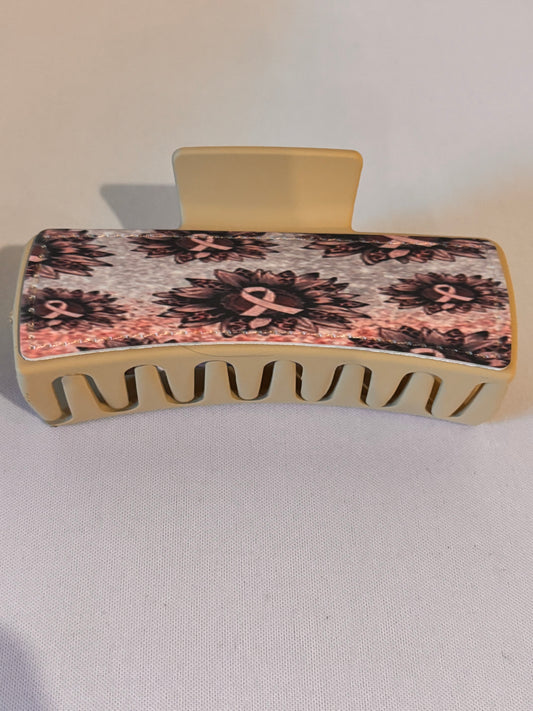 Breast Cancer ribbon design Sublimation Hairclip