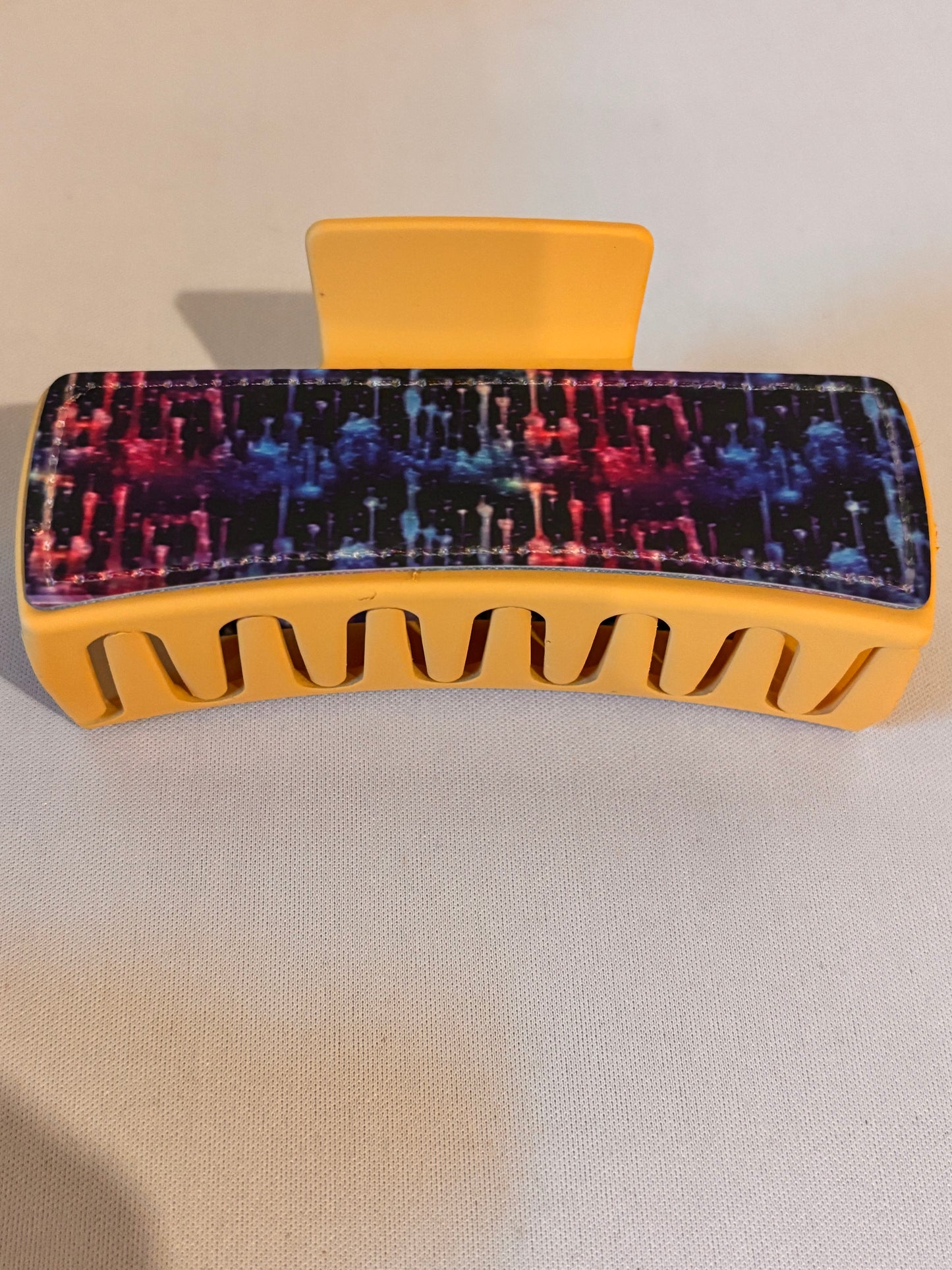 Rainbow paint dripping design Sublimation Hairclip