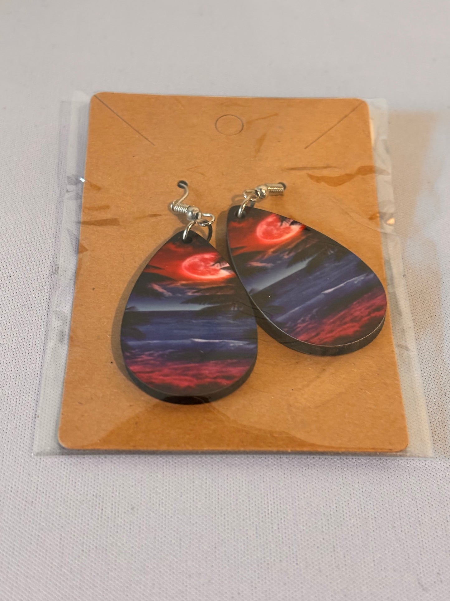 Moon Nature Scene Sublimation Earrings