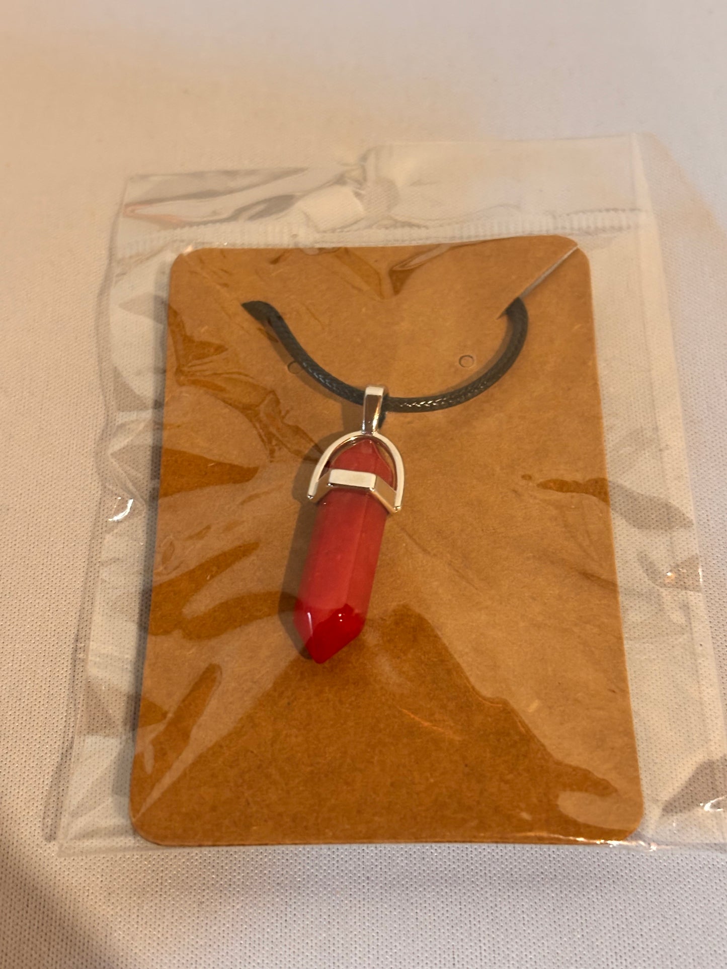 Red Crystal like stone necklace