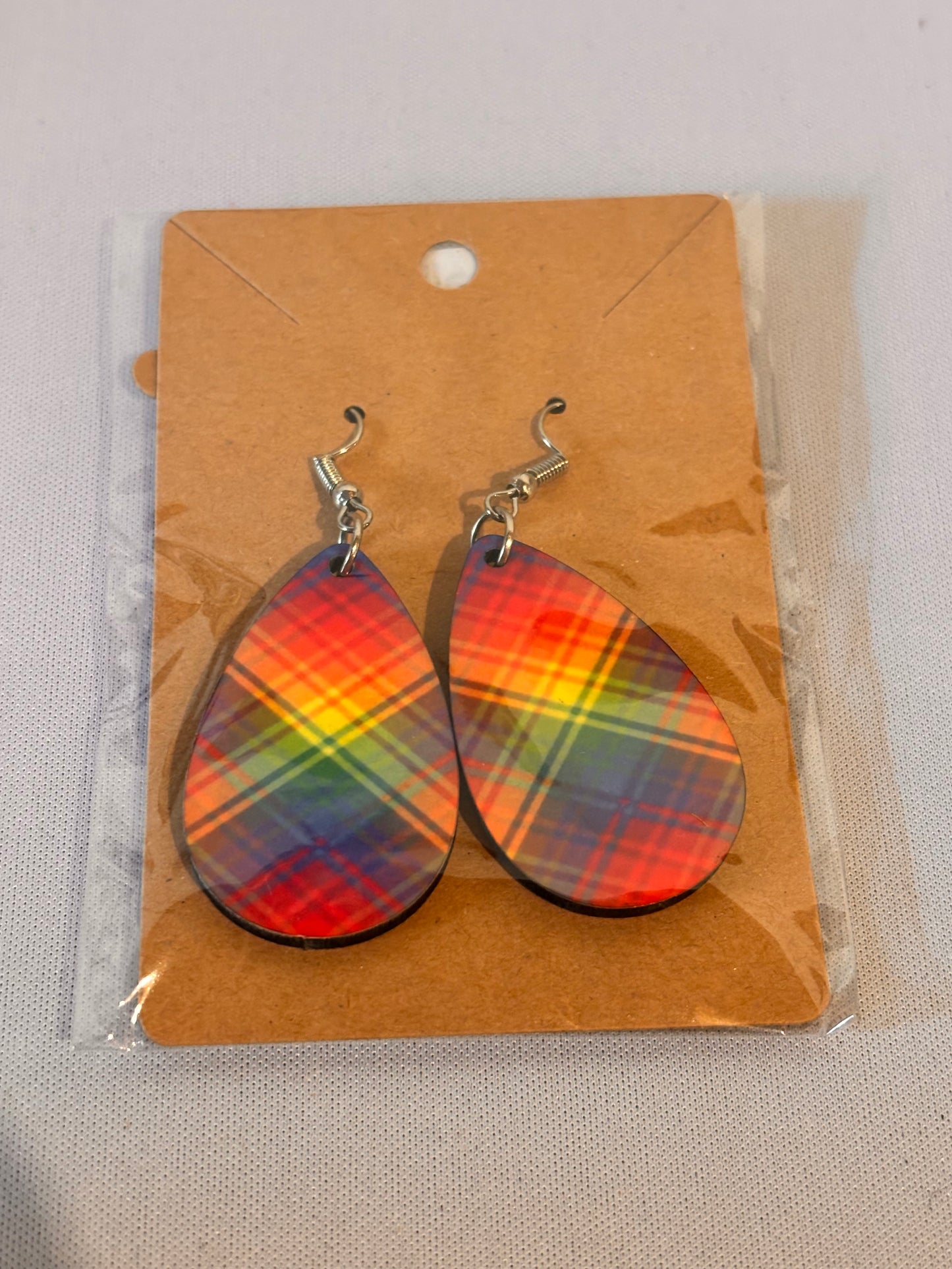 Rainbow style sublimation earrings