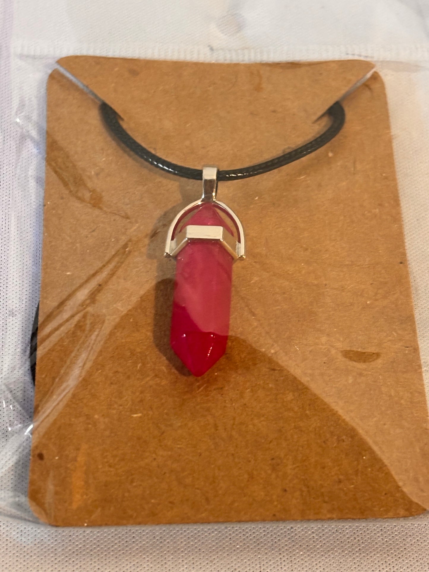 Red Crystal like Stone Necklace